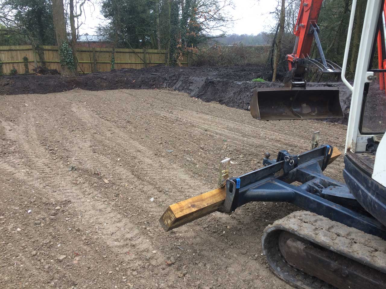 Image of Excavator hire - Car Park Construction Wokingham - Berkshire Hampshire Surrey - Car park driveway construction Holme Grange School Wokingham Berkshire - Let the Digger Do It